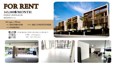 Home office for rent Bangkok : 🔥For rent: The Element Rama9 Luxury Home Office with elevator and 9 air conditioners!!