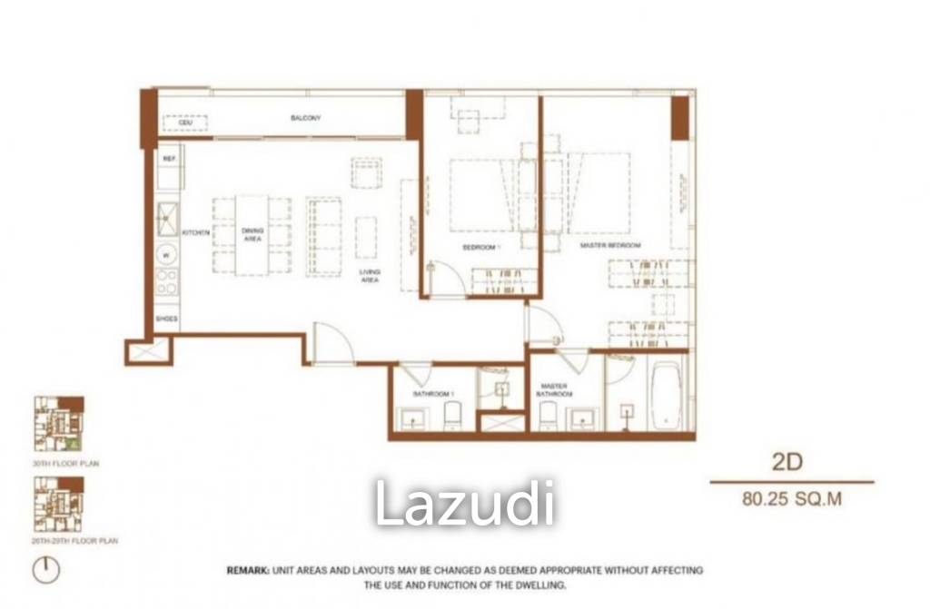 รูป 2 Bed 2 Bath 80 SQ.M SHUSH Ratchathewi - รูปที่ 2/2