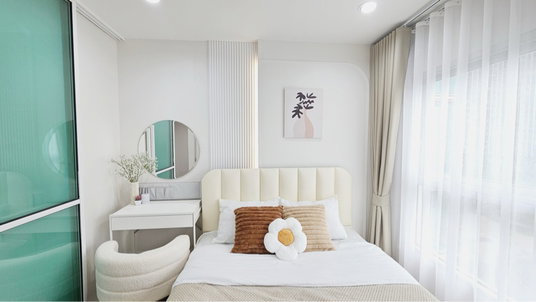 #Ramkhamhaeng Condo pleases the Low Rise family. Full decorated and ready to move in. Full function The room is beautiful and neat 