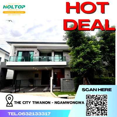 Houses for rent Khae Rai Station : #R4219 House for rent The City Tiwanon - Ngamwongwan