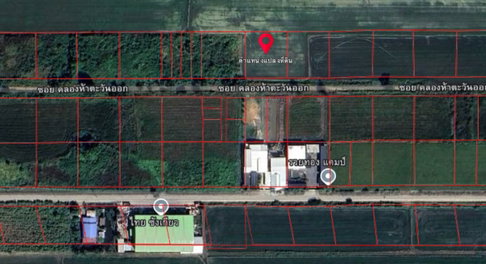1 Rai of Vacant Land for Sale in Soi Khlong Ha Tawan Ok, Khlong Luang, Pathum Thani