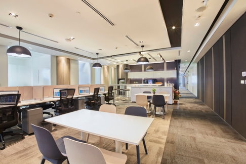 Serviced office for rent at Bhiraj Tower, EmQuartier, featuring a high-floor location with city views in the center of Phrom Phong.