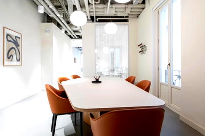 Office for rent Srinakharinwirot University Prasanmit Campus : Service office for rent in the heart of Bangkok's business district, decorated in a modern style, fully furnished, meeting all work needs.