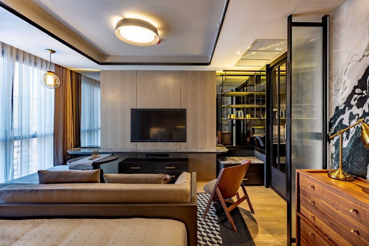 รูป Ashton Chula Silom【𝐑𝐄𝐍𝐓】🔥ห้องแบบ Rare Unit แต่งมาอย่างดีทุกตารางเมตร บิ้วอินสีเข้มตัดไฟ warm light.🔥 ติดต่อไลน์ไอดี: @hacondo - รูปที่ 10/10