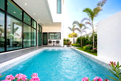 Houses for sale : Thamber Pool Villa Newly built pool villas in Huai Yai-Pattaya, fully furnished, ready to move in, ready to do business, no common fees