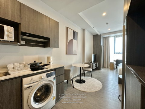 UK01-236 For rent Hampton Sriracha, luxury condo in the heart of Sriracha ( 1 BedStudio size 28 sq m. Bathtub )**Price  19,000 baht** | Free WiFi