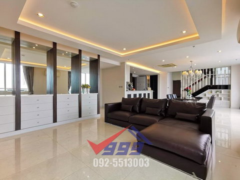ให้เช่าคอนโด เดอะโฟร์วิงส์ เรสซิเดนซ์  3 ห้องนอน Penthouse Duplex ใกล้ Brighton College Bangkok