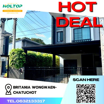 ทาวน์โฮมให้เช่า : #Z1100 ให้เช่าบ้าน Britania Wongwaen-Chatuchot 