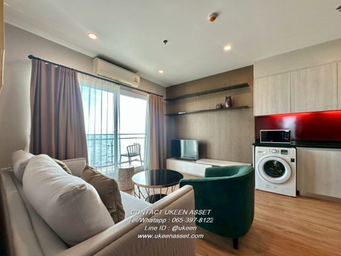UK01-275 For rent The ZEA Sriracha : 2 bedrooms 25,000 baht/month | 30th floor | Size 70 sq m. Panoramic view
