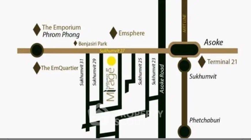 รูป คอนโด 2 ห้องนอน 66 ตร.ม. Mirage Sukhumvit 27 ใกล้ BTS อโศก 400 ม. (ID 2083024) - รูปที่ 10/14