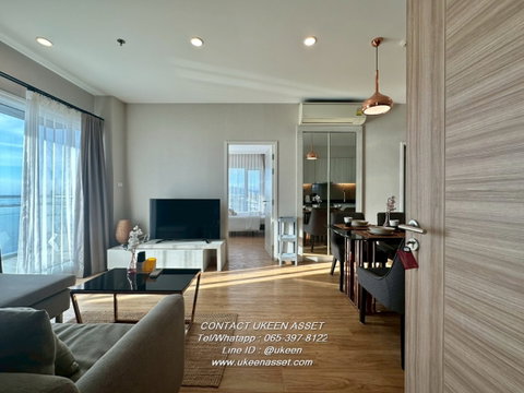 UK01-272 For rent 𝐓𝐡𝐞 𝐙𝐄𝐀 𝐒𝐫𝐢𝐫𝐚𝐜𝐡𝐚 — 2 bedrooms, 15th floor, size 70 sq m | Only 28,000 baht / month, large balcony, panoramic sea view
