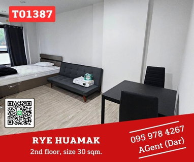 รูปภาพ 🎯RYE Huamak🔥🔥ห้องริว แดดไม่ร้อน เฟอร์ครบ พร้อมเข้าอยู่ ชอบมาคุยหน้างานจ้าา (T01461)
