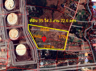 ที่ดิน BTS ทองหล่อ : WS ขาย ที่ดิน มาบตาพุด ติดถนนสุขุมวิท 38 จ.ระยอง 35 ไร่ 3 งาน 72.6 ตรว
