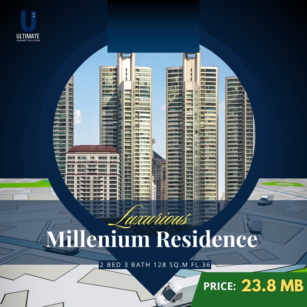 FOR SALE |  Millennium Residence ชั้นสูง 30+ 2 ห้องนอน 128 ตร.ม.