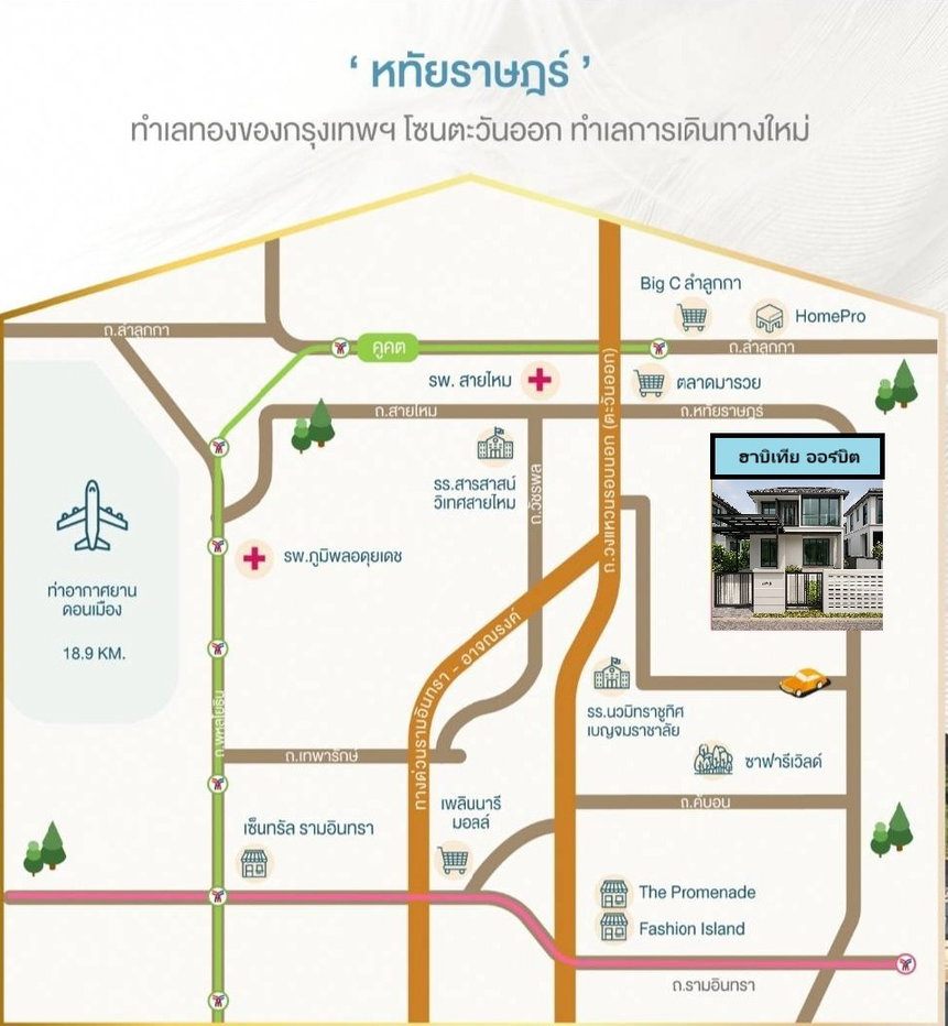 รูป ขายบ้านฮาบิเทียออร์บิต หทัยราษฏร์ ใกล้ทางด่วนอาจณรงค์ รามอินทรา ขายต่ำกว่าประเมิน - รูปที่ 8/11