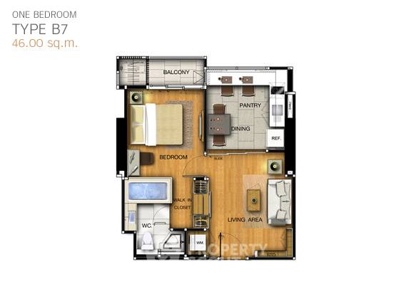 รูป คอนโด 1 ห้องนอน 45 ตร.ม. โครงการ The Address Asoke ใกล้ ARL มักกะสัน 100 ม. (ID 510627) - รูปที่ 7/7
