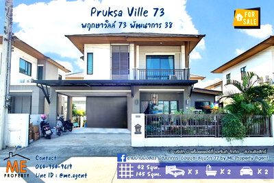 Houses for sale สถาบันเทคโนโลยีไทย-ญี่ปุ่น : For Sale Single house  Pruksaville 73 Pattanakarn 38 Fully decorated and Location in the heart of the city, On Nut 39, call 064-954-9619 (BA23-42)