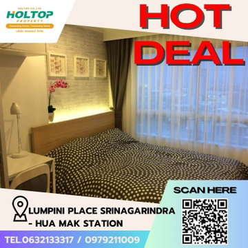 #Z1658 For Rent: Lumpini Place Srinagarindra - Hua Mak Station