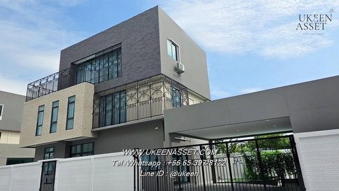 UK01-323 3-storey detached house for rent in Amata Nakorn with private swimming pool, rent 70,000 baht/month, high potential location!