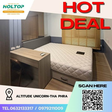 #Z1838💥070868🔥 Condo for rent: Altitude Unicorn-Tha Phra