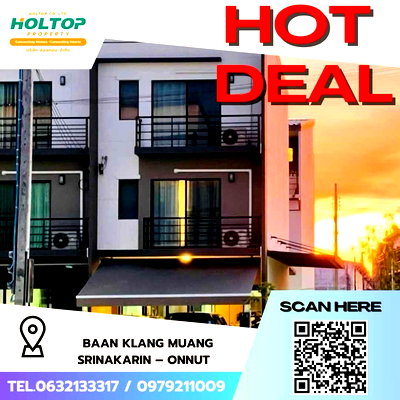 Townhouses for rent : #Z1863💥080868🔥For Rent: Baan Klang Muang Srinakarin – On Nut