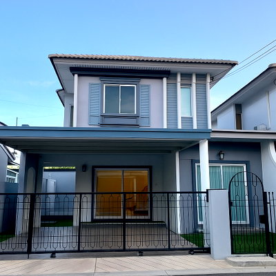 Twin houses for sale Chonburi :  UK07-001 House for sale in Bangsaen, 2-storey twin house in the Life in the Garden project.
