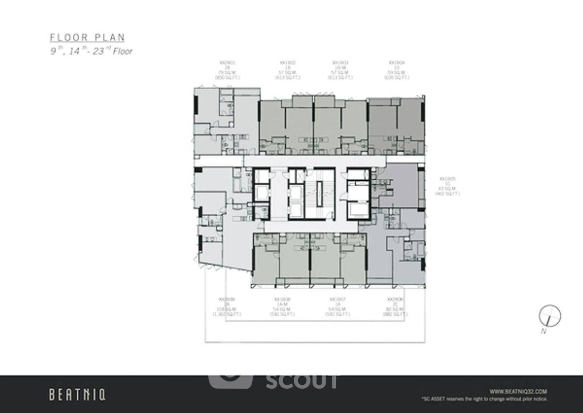 รูป คอนโด 1 ห้องนอน ชั้น 23 Beatniq Sukhumvit 32 ใกล้ BTS ทองหล่อ 300 เมตร (ID 2248789) - รูปที่ 11/11