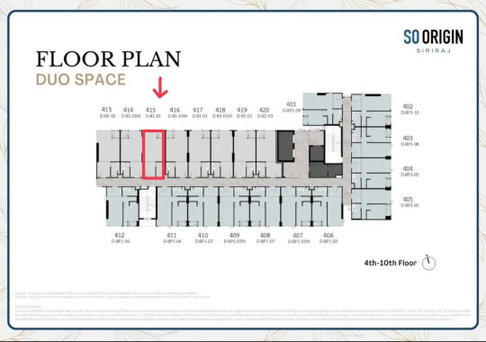 Selling reservation slip for So Origin Siriraj, Duo Space room, 4.2 m high ceiling | 6th floor, open view
