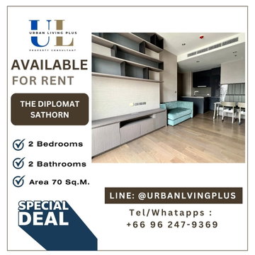 ( U20231026200 ) ✨Tel/Line 096-2479369✨ FOR RENT The Diplomat Sathorn Condo 2 bedroom, 2 bathroom, Corner room, furnished, Special Deal!!