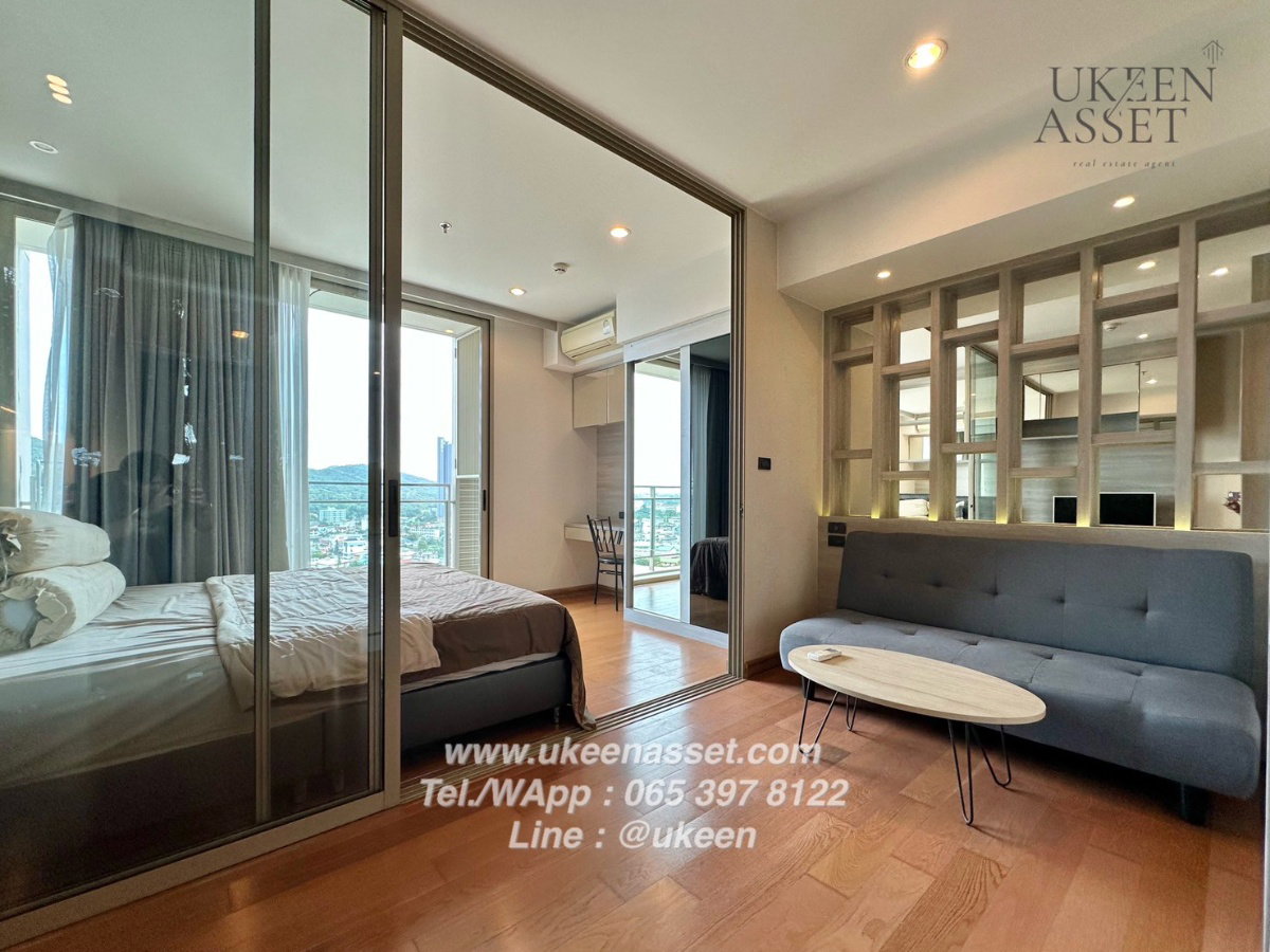 รูป UK01-347 ให้เช่าคอนโด มารีน่า เบย์ฟร้อนท์ ศรีราชา เดินทางสะดวกไป ใกล้ รพ.สมเด็จ : 1 ห้องนอน 40 ตร.ม. ชั้น 20 | 12,000 บาท/เดือน    - รูปที่ 7/13