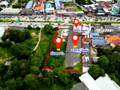 Land for sale : Land with Building/Warehouse for Sale – Total Area 2 Rai 3 Ngan 13 Sq. Wah, Prime Location on Sukhumvit Road, North Pattaya
