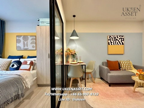 UK01-391 Condo for rent DCondo Sense, the newest project in the heart of Bangsaen: 25 sq m., 1 bedroom, 10,000 baht/month