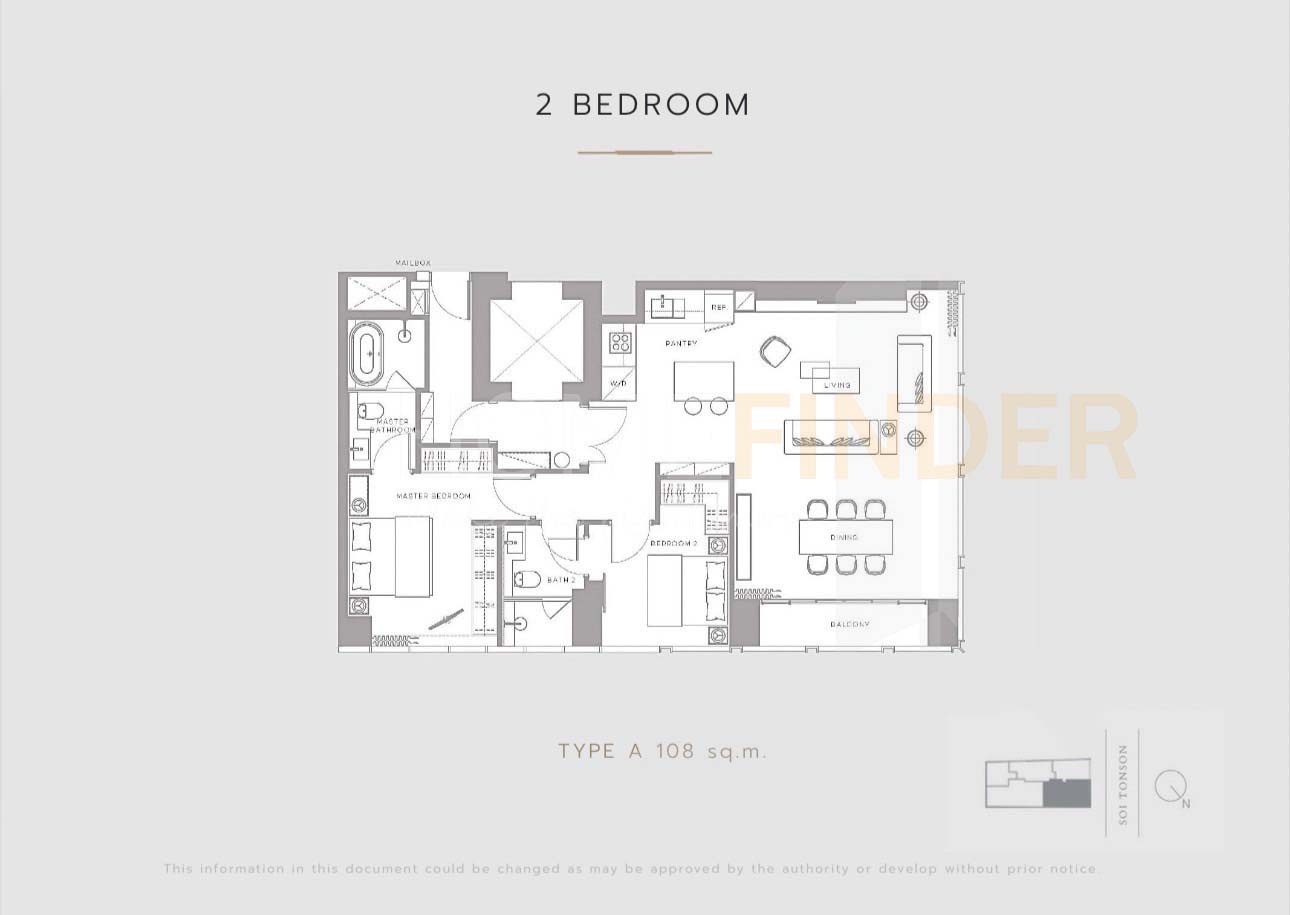 รูป Tonson One Residence 2 bedrooms, for sale - รูปที่ 2/7