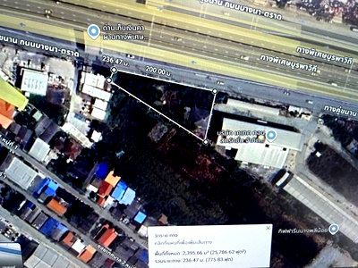 Land for rent Samut Prakarn : Land for Rent – 1.5 Rai  Bangna-Trad Road, Km.32, Bang Phli Noi, Samut Prakan (Yellow Zone) Usable Area: 2,400 sq.m. 