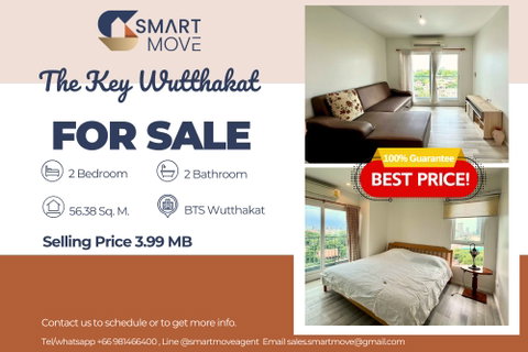 🔥 ขายด่วน, วิวสระ, ห้องมุม!!🔥 Code C20250800068..........The Key Wutthakat, 2 ห้องนอน, 2 ห้องน้ำ, แต่งครบ, ราคาพิเศษ!!📣📣