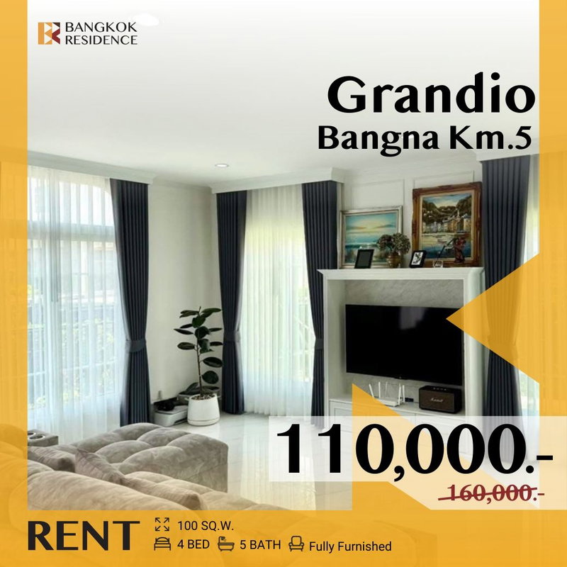 Houses for rent : Grandio Bangna Km.5 ✨ Conveniently located with easy access, Near Mega Bangna shopping mall