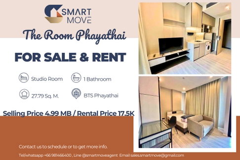สำหรับขาย- เช่า !! วิวเมือง, ชั้นสูง 34++, ทำเลดี!!🔥Code C20250800076...The Room Phayathai, สตูดิโอ, 1 ห้องน้ำ, แต่งครบ, พร้อมเข้าอยู่, ราคาพิเศษ!!