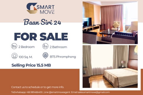 🔥 Sale with tenant !! high floor 21++🔥Code C20230103354..........Baan Siri 24, 2 bedroom, 2 bathroom, furnished, Special Deal!!📣📣