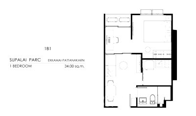 ขายคอนโด : คอนโด 1 ห้องนอน ชั้น 18 ศุภาลัย ปาร์ค เอกมัย-พัฒนาการ ใกล้ ARL รามคำแหง (ID 2137947)