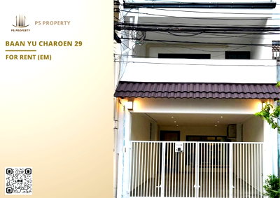 Townhouses for rent Thailand Cultural Centre  : Townhouse for rent 📍 Baan Yu Charoen 29 📍 3 bedrooms, 2 bathrooms, fully furnished and equipped with appliances