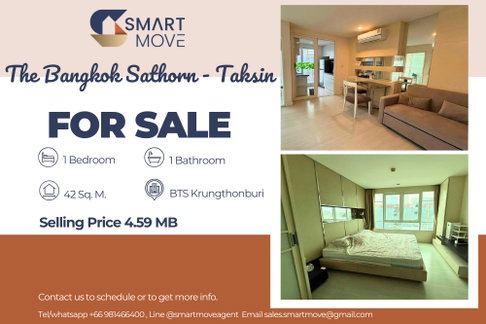 🔥 สำหรับขาย!! โครงการสไตล์รีสอร์ท!!🔥 Code C20250900001..........The Bangkok Sathorn - Taksin, 1 ห้องนอน, 1 ห้องน้ำ, แต่งครบ, ราคาพิเศษ!!📣📣