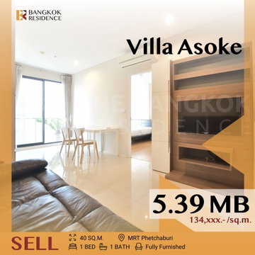 💥Best Value Condo, Villa Asoke near MRT Phetchaburi 