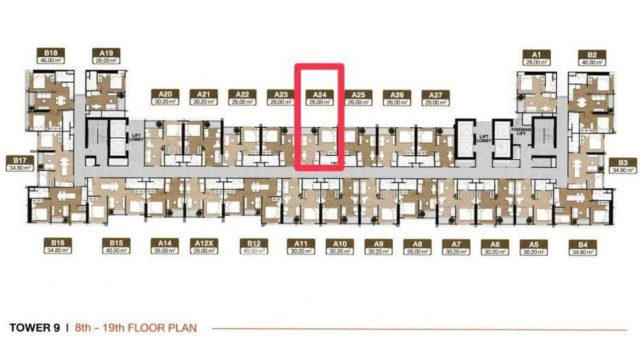 รูป คอนโด 1 ห้องนอน Nue District R9 ใกล้ MRT พระราม 9 200 ม. (ID 2163479) - รูปที่ 7/7
