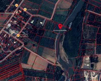 Land for sale Chiang Mai : 🌿 Land for Sale – 6 Rai 3 Ngan 50.4 Sq. Wah  Riverside Land on the Ping River | Mae Taeng District, Chiang Mai