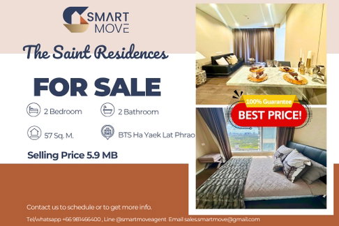 🔥 สำหรับขาย !! ชั้นสูง 23++, วิวสวนจตุจักร, ทำเลดี!!🔥 Code C20250900062.......The Saint Residences, 2 ห้องนอน, 2 ห้องน้ำ, แต่งครบ, ราคาพิเศษ!!📣📣