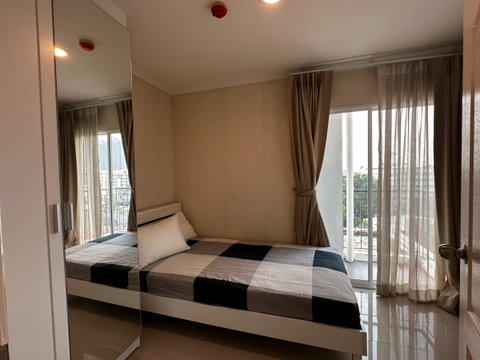 P-133450 🔑 ให้เช่าห้องแบบ 2นอน คอนโดห้องสวย น็อตติ้ง ฮิลล์ สุขุมวิท 107 ใกล้ BTS แบริ่ง ชั้น8 เฟอร์ครบ วิวสวน Line: @easythaihome 085-592-2897