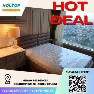 #Z2614💥031068🔥ให้เช่าคอนโด Menam Residences Condominium (Charoen Krung)