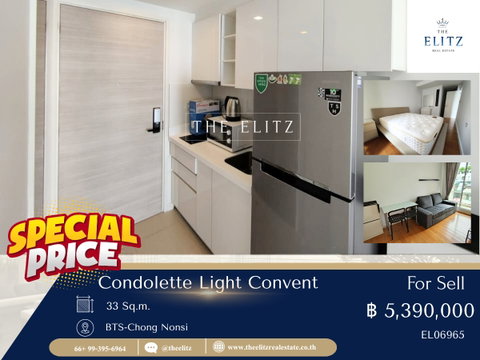 ✨ ขาย Condolette Light Convent ห้องแต่งครบ ทำเล prime สีลม–คอนแวนต์ เหมาะทั้งอยู่เองและลงทุน 💯