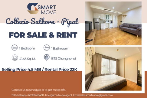 🔥 For Sale !!🔥 Code C20230801090..........Collezio Sathorn - Pipat, 1 bedroom, 1 bathroom, furnished, ready to move in, Special Deal!!📣📣