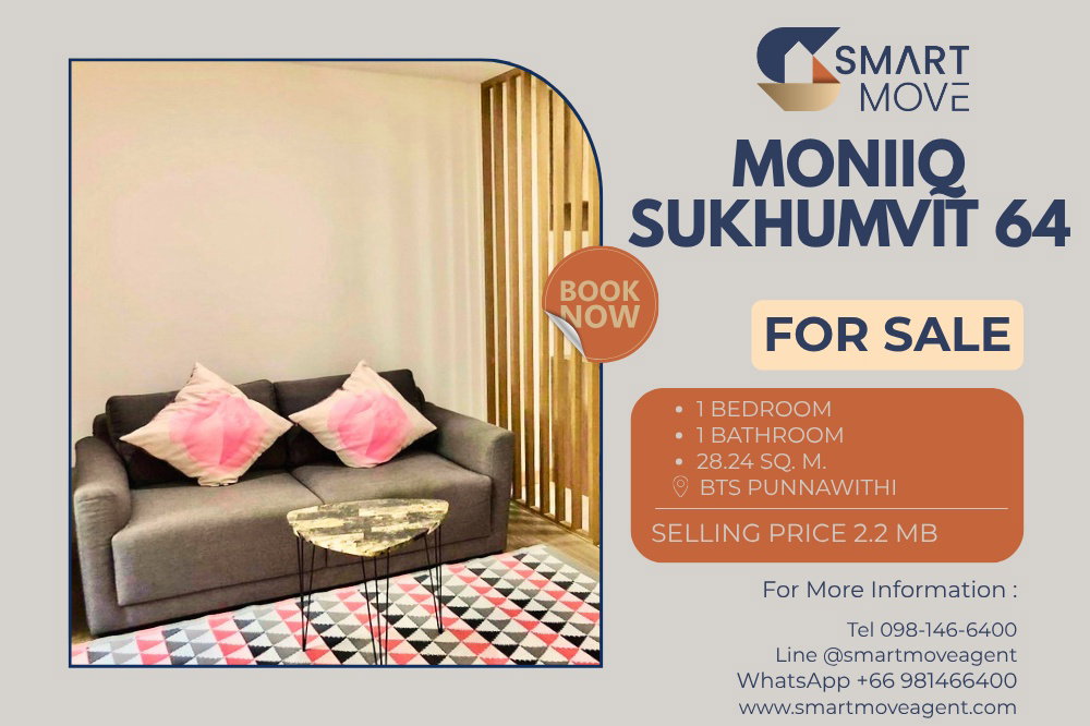 รูป 🔥 สำหรับขาย !! ทำเลดี!! 🔥 Code C20230200080..........Moniiq Sukhumvit 64, 1 ห้องนอน, 1 ห้องน้ำ, พร้อมเข้าอยู่, ราคาพิเศษ!!📣📣 - รูปที่ 1/7